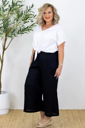 Santorini Wide Leg Pant | Black