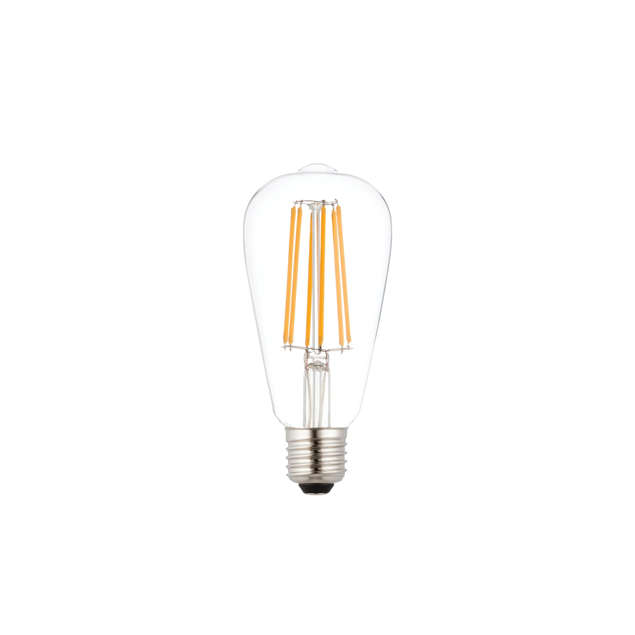 Saxby 76803 E27 LED filament pear dimmable 6W Clear glass & bright nickel plate 6W LED E27 Warm White