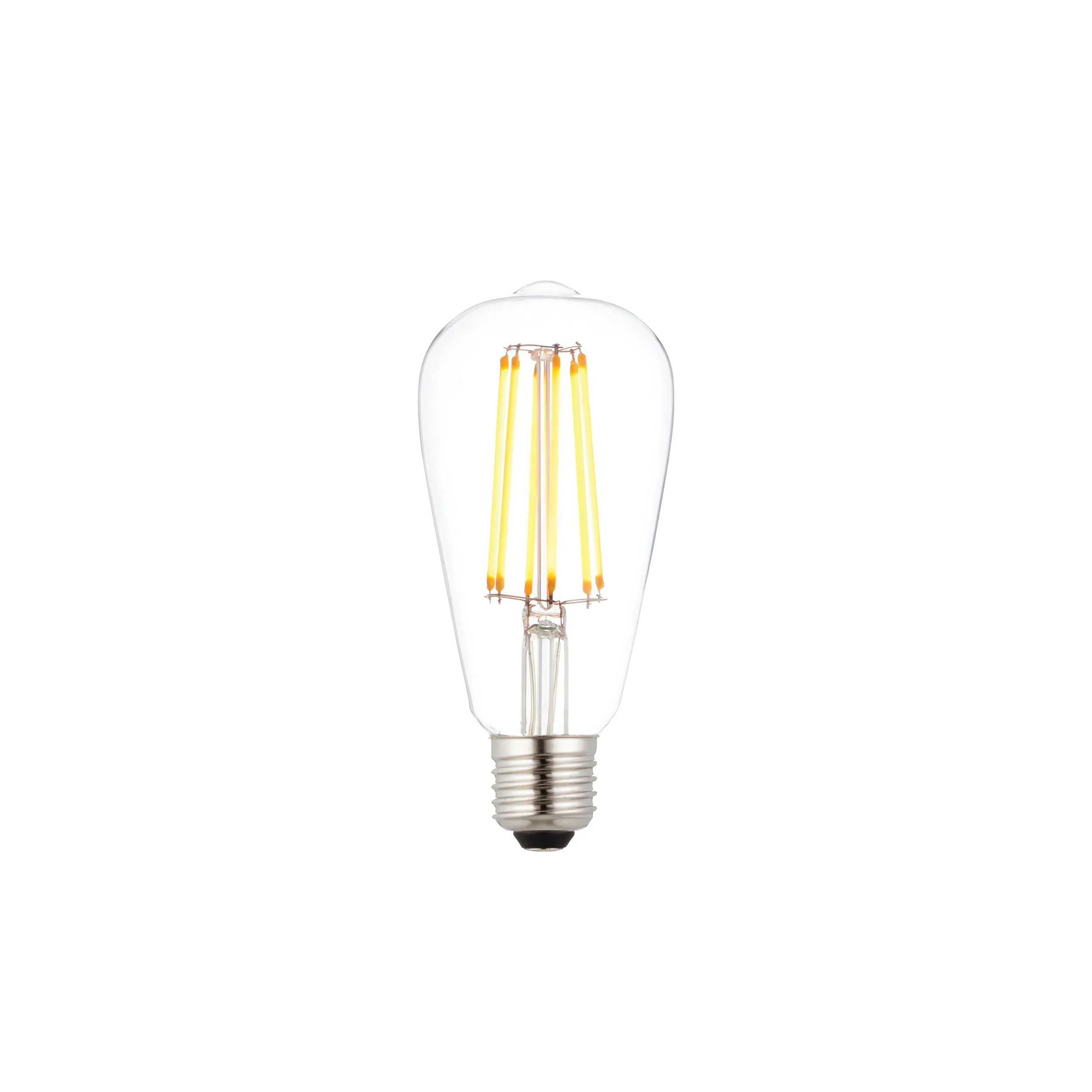 Saxby 76803 E27 LED filament pear dimmable 6W Clear glass & bright nickel plate 6W LED E27 Warm White