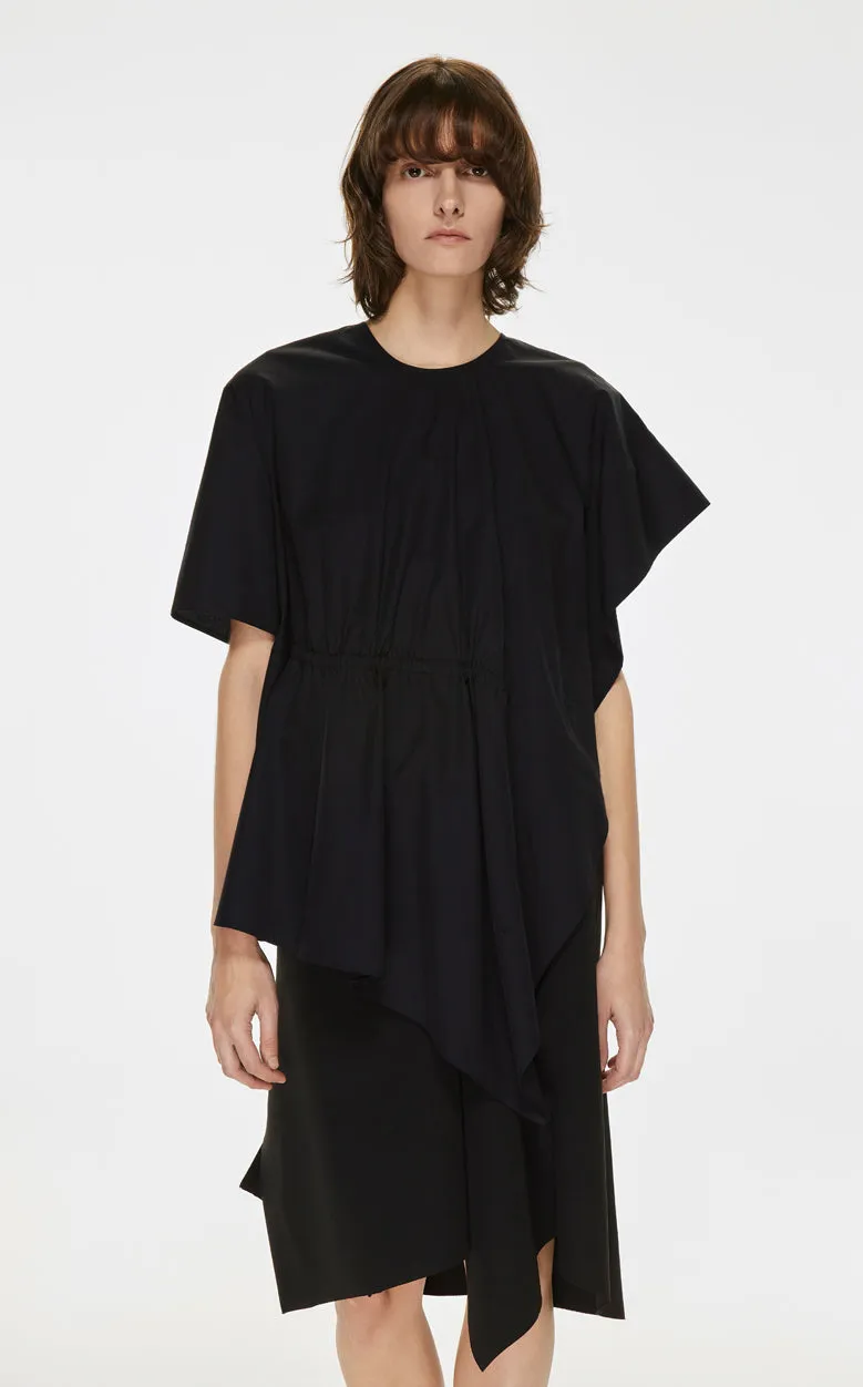 Shirt / JNBY  Asymmetric Design Round Neck Short-sleeve Shirt(100% cotton)