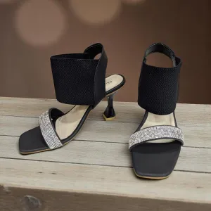 Slide Stuart Weitzman Black Sandals 3 Inch Heels Stylish Heel