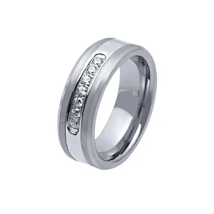 Stanton Made For Men Channel Set Ring with 1/5ct of Laboratory Grown Diamonds in Tungsten