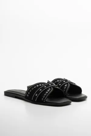 Studded Mule Sandal Black
