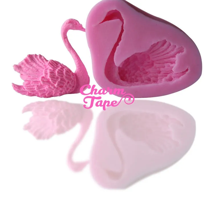 Swan Silicon mold flexible, for polymer clay, resin jewelry or cake making C033