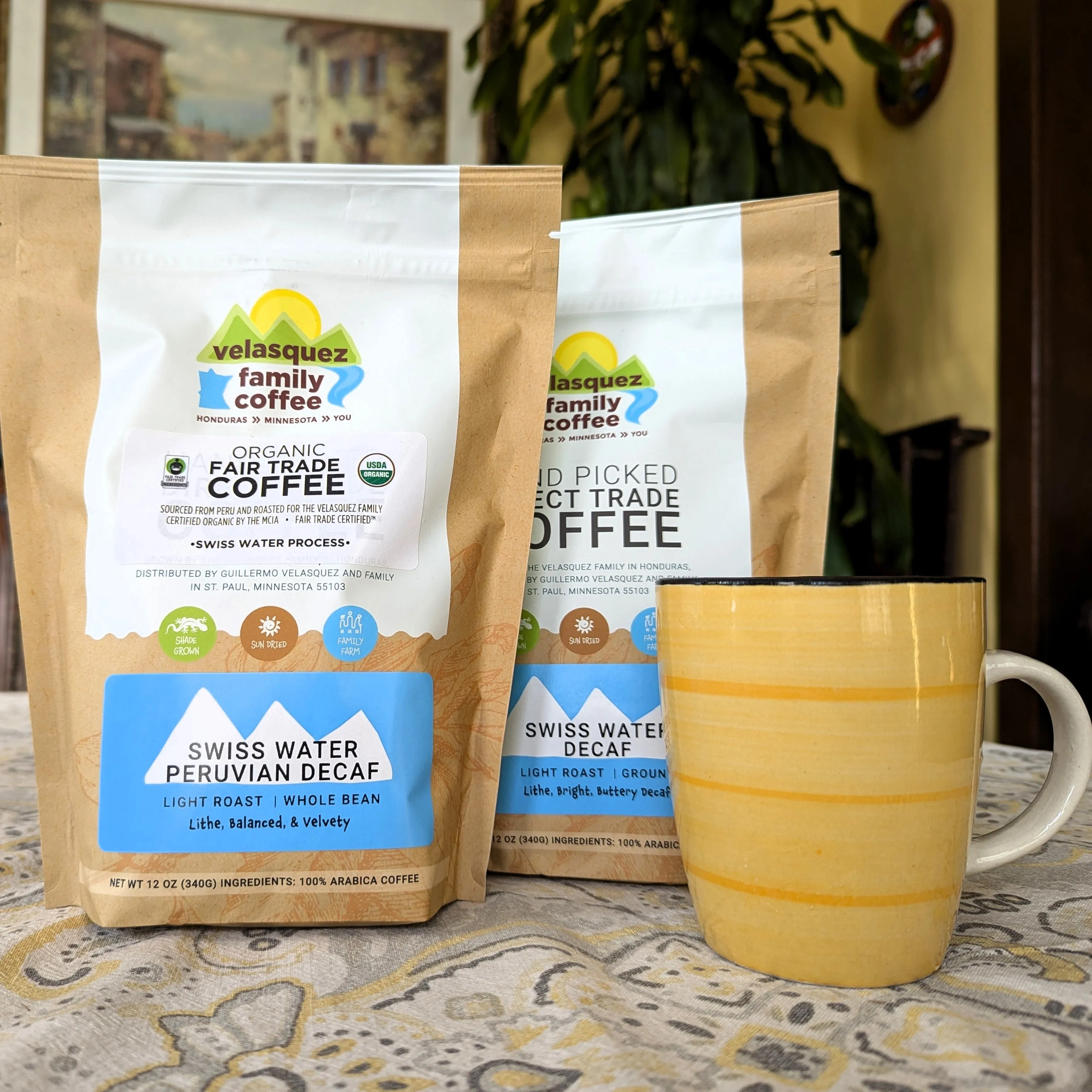 Swiss Water Peruvian Decaffeinated Coffee (light roast) | Lithe, Bright, Buttery Decaf