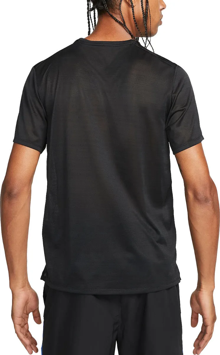 T SHIRT NIKE DRY-FIT MILLER MAGLIA RUNNING UOMO MANICA CORTA NERA