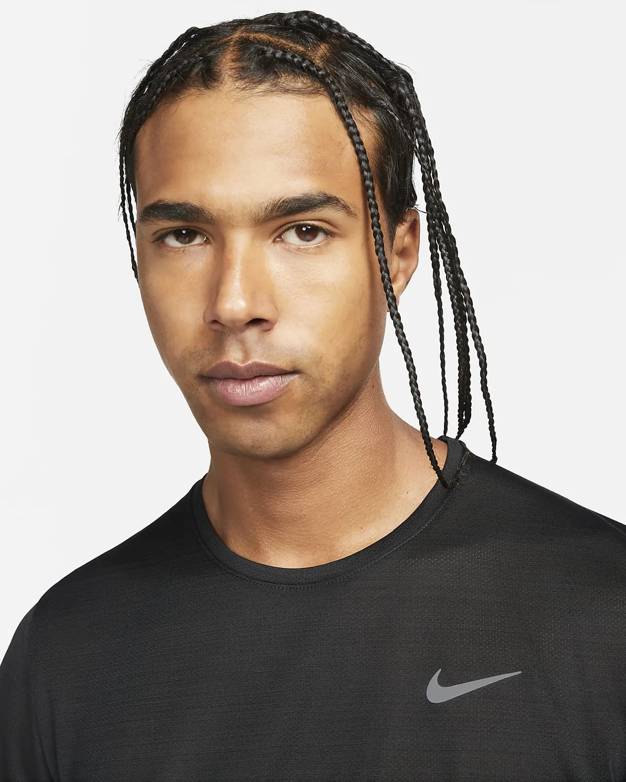 T SHIRT NIKE DRY-FIT MILLER MAGLIA RUNNING UOMO MANICA CORTA NERA