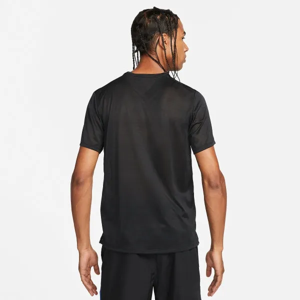 T SHIRT NIKE DRY-FIT MILLER MAGLIA RUNNING UOMO MANICA CORTA NERA