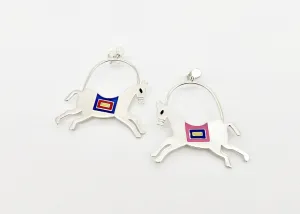'The Ashwins'; whimsical prancing horse earrings