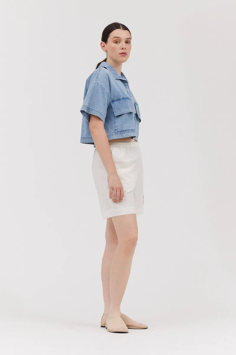 The Georgie Cropped Denim Shirt