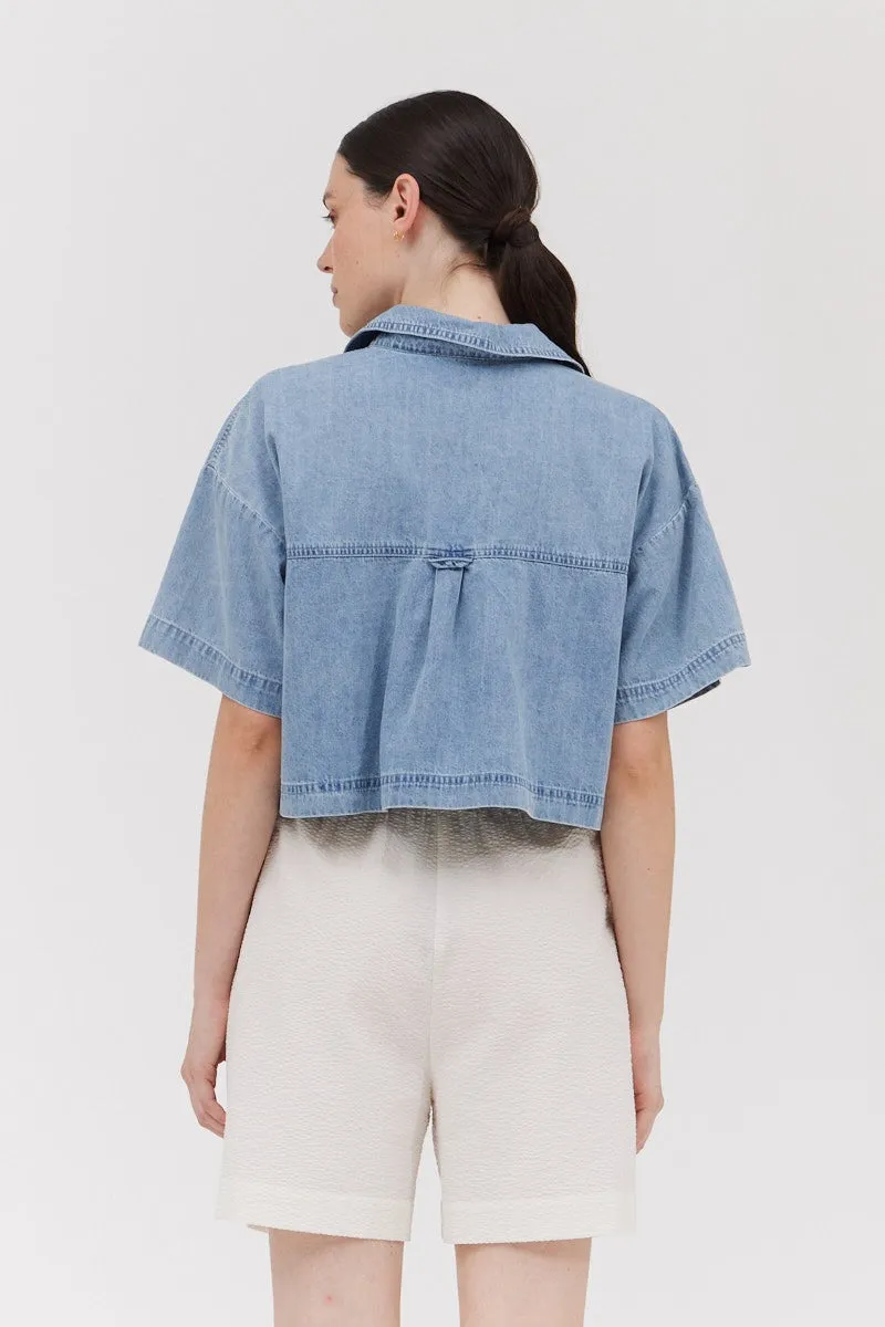 The Georgie Cropped Denim Shirt