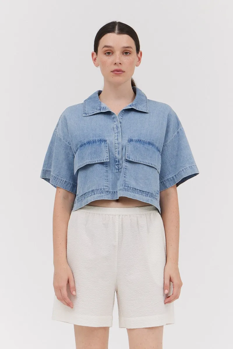 The Georgie Cropped Denim Shirt
