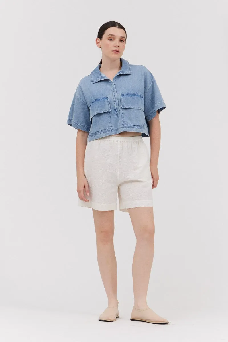 The Georgie Cropped Denim Shirt