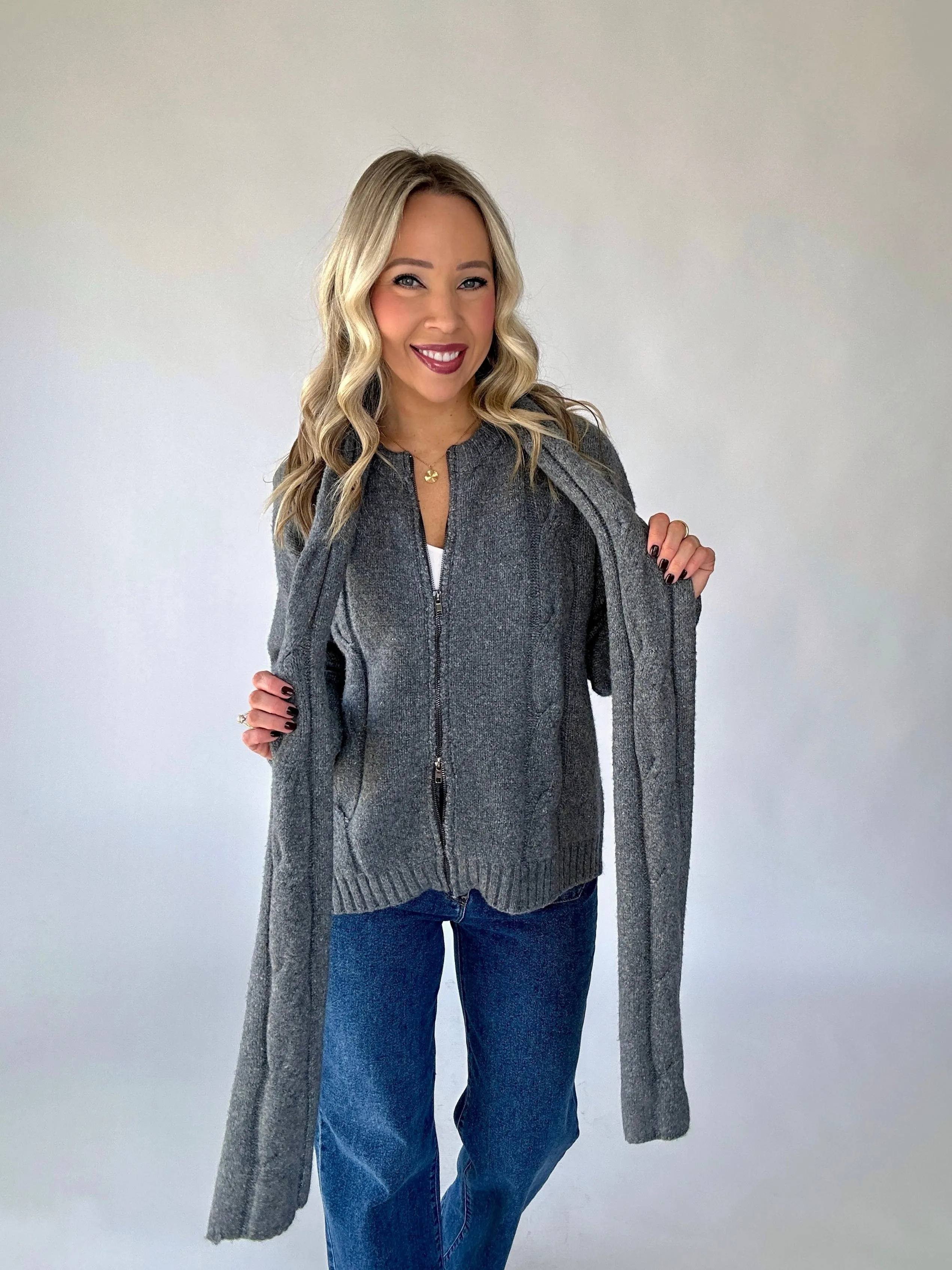 The Gillian Cardigan   Scarf