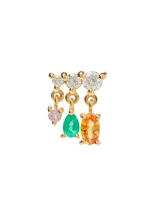 The Winged Cascade Gem Stud - Warm