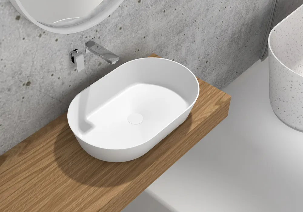 Thin edge oval stone basin 650mm G38541