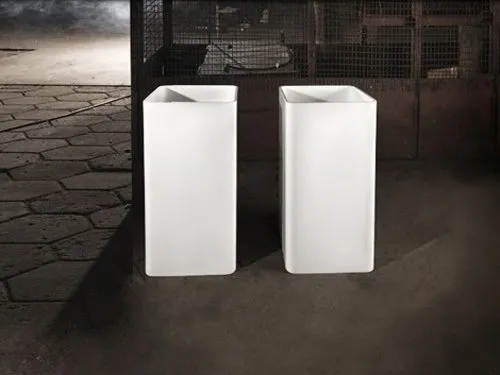 Toka Lite Mel - Rectangular Pedestal Stone Basin - 831mm - CSB81