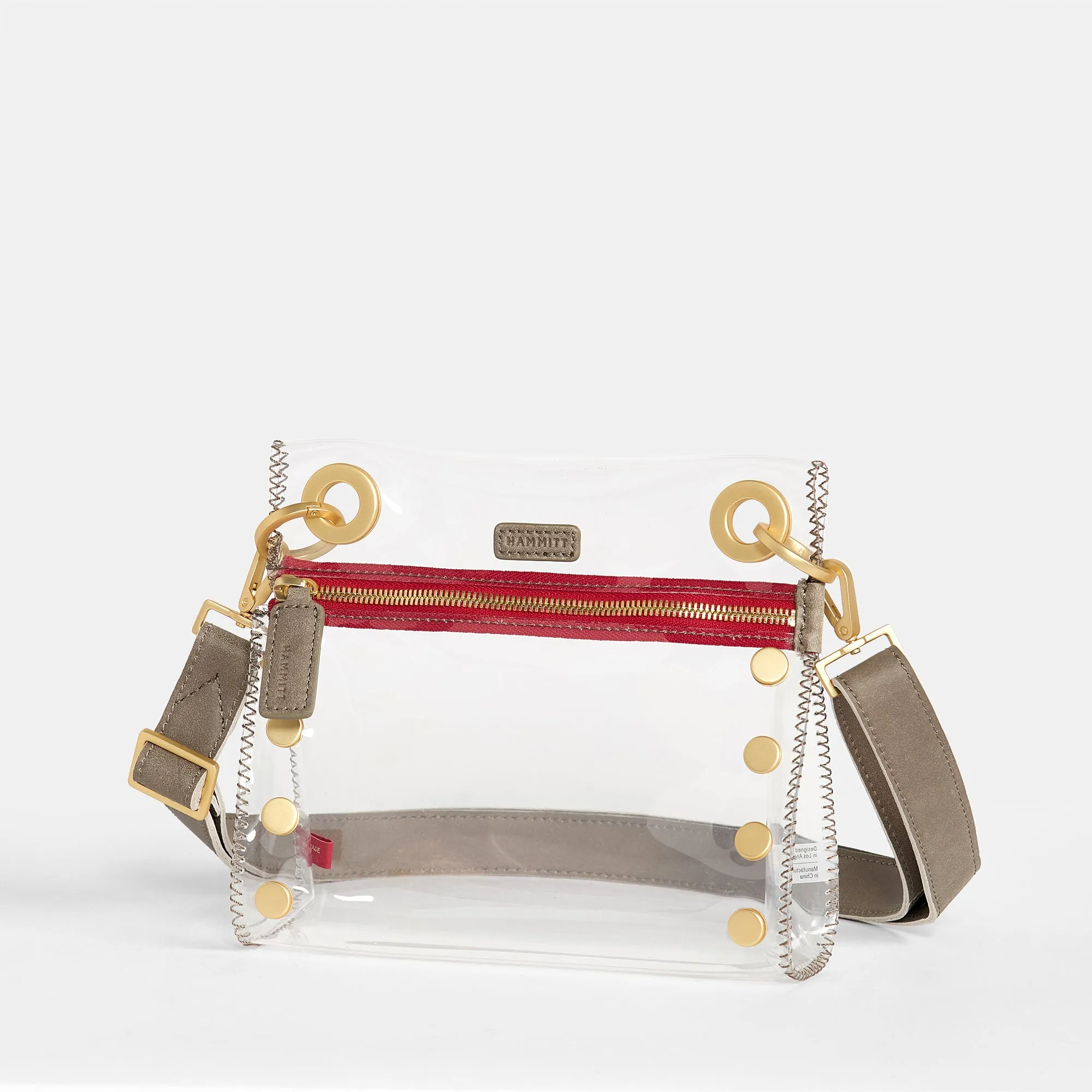 Tony | Clear Pew/Brushed Gold Red Zip | Sml