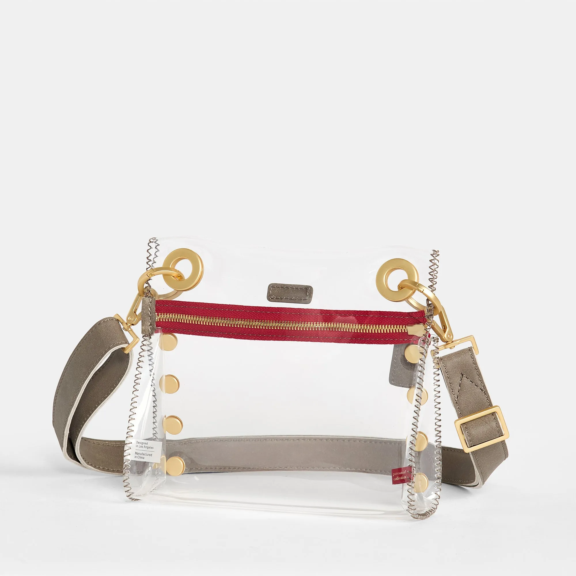 Tony | Clear Pew/Brushed Gold Red Zip | Sml