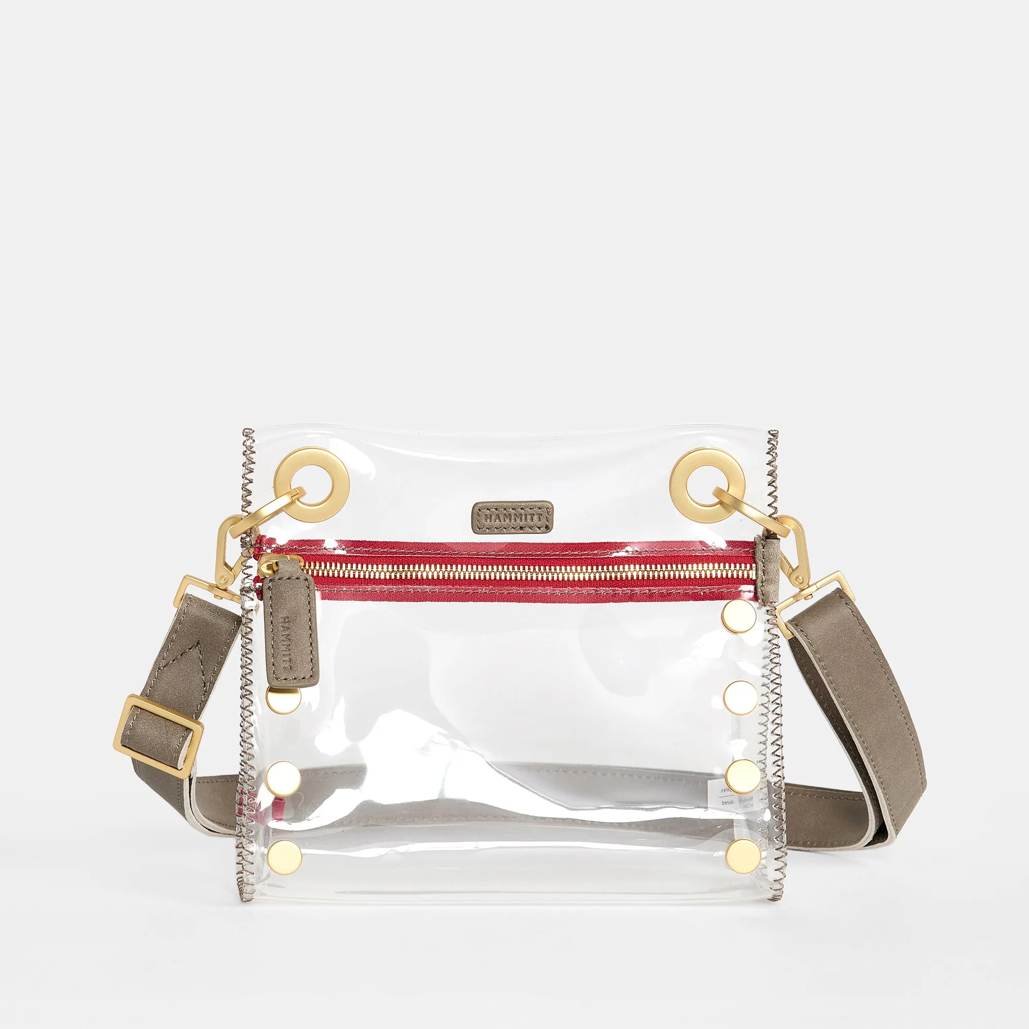 Tony | Clear Pew/Brushed Gold Red Zip | Sml