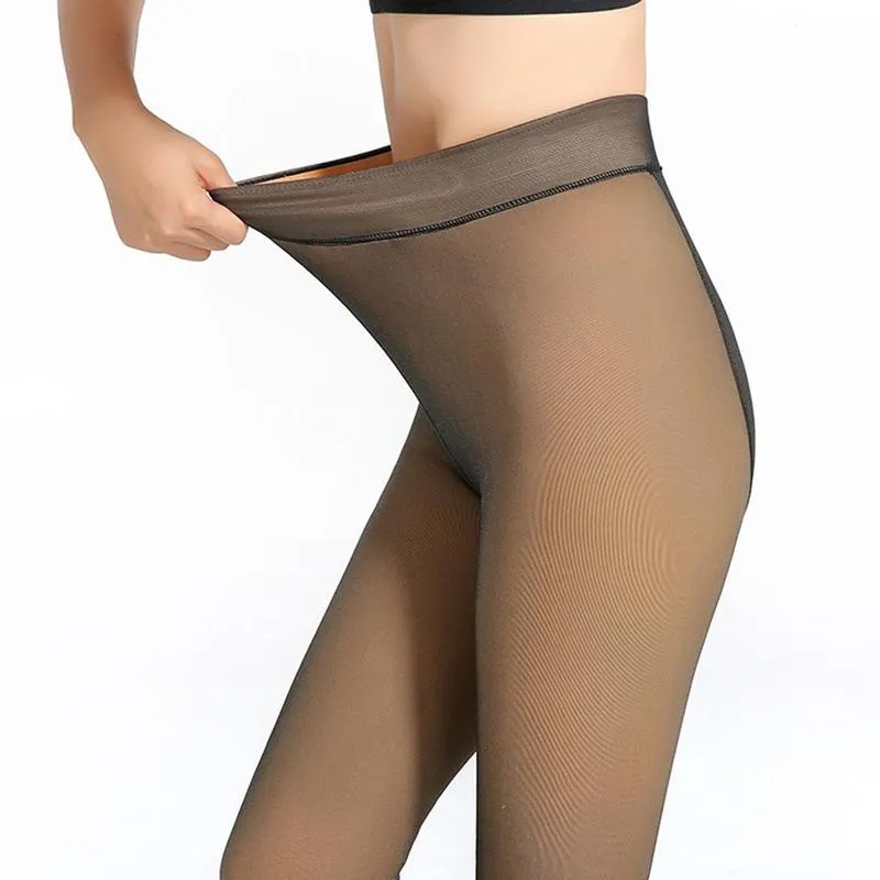 Translucent Warm Fleece Pantyhose Tights Stockings