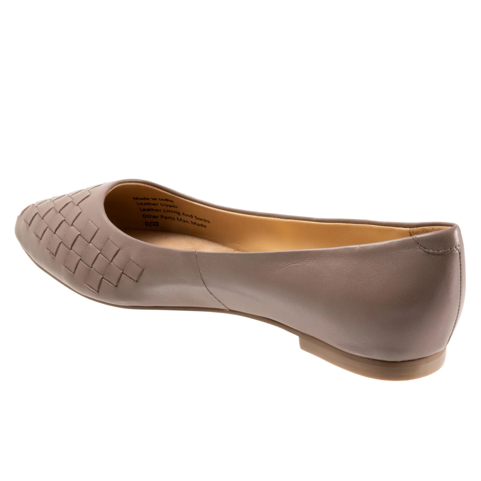 Trotters Estee Woven T1769-117 Womens Brown Leather Loafer Flats Shoes