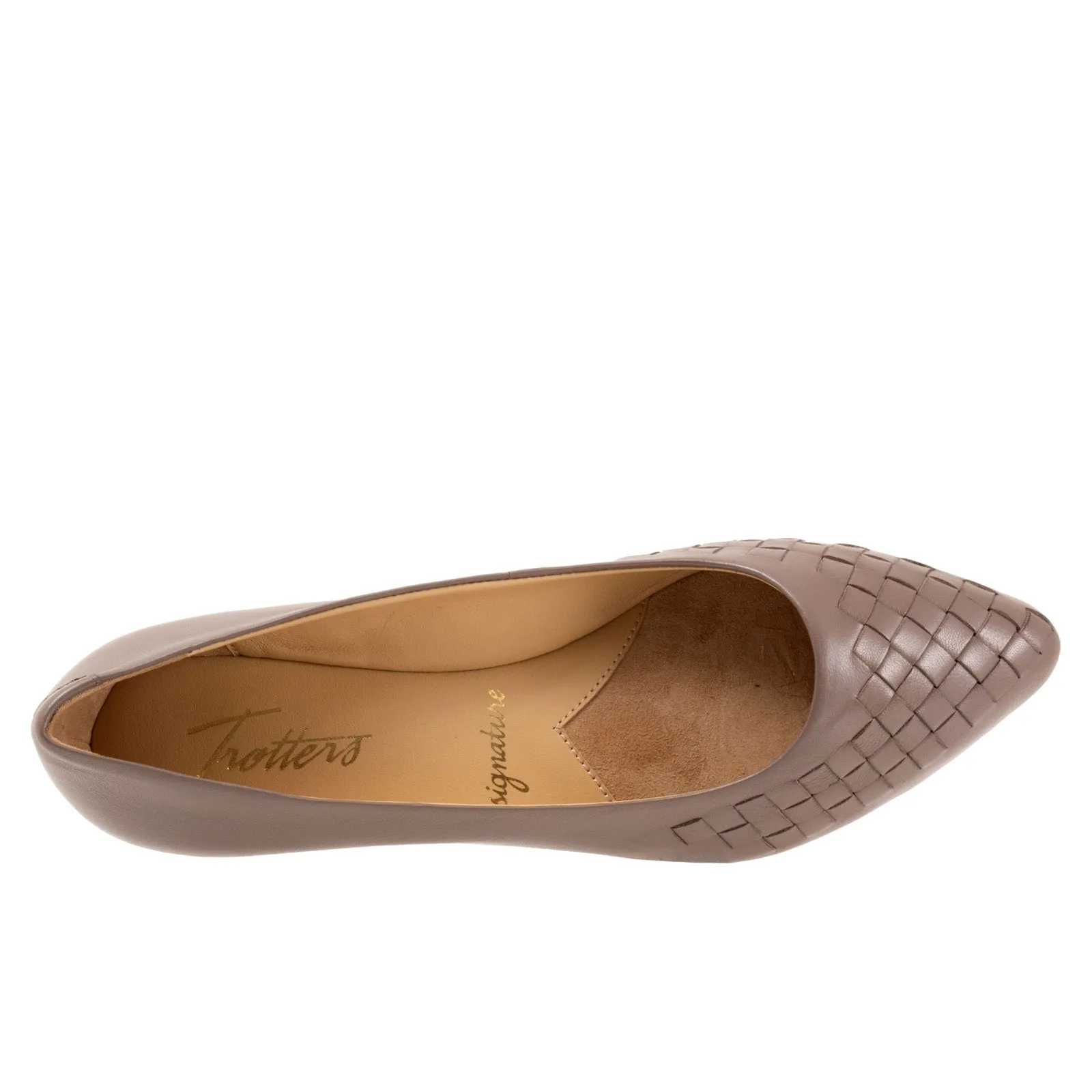 Trotters Estee Woven T1769-117 Womens Brown Wide Leather Loafer Flats Shoes