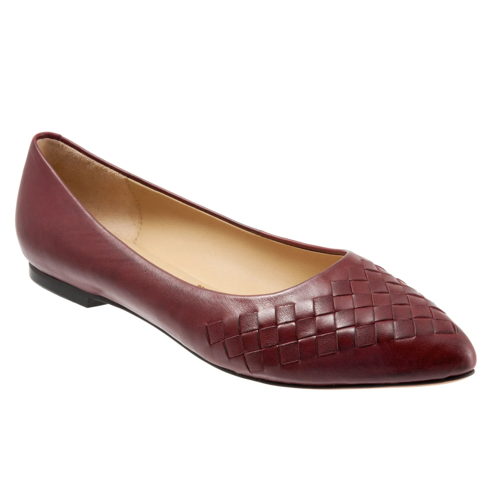 Trotters Estee Woven T1769-601 Womens Red Narrow Loafer Flats Shoes
