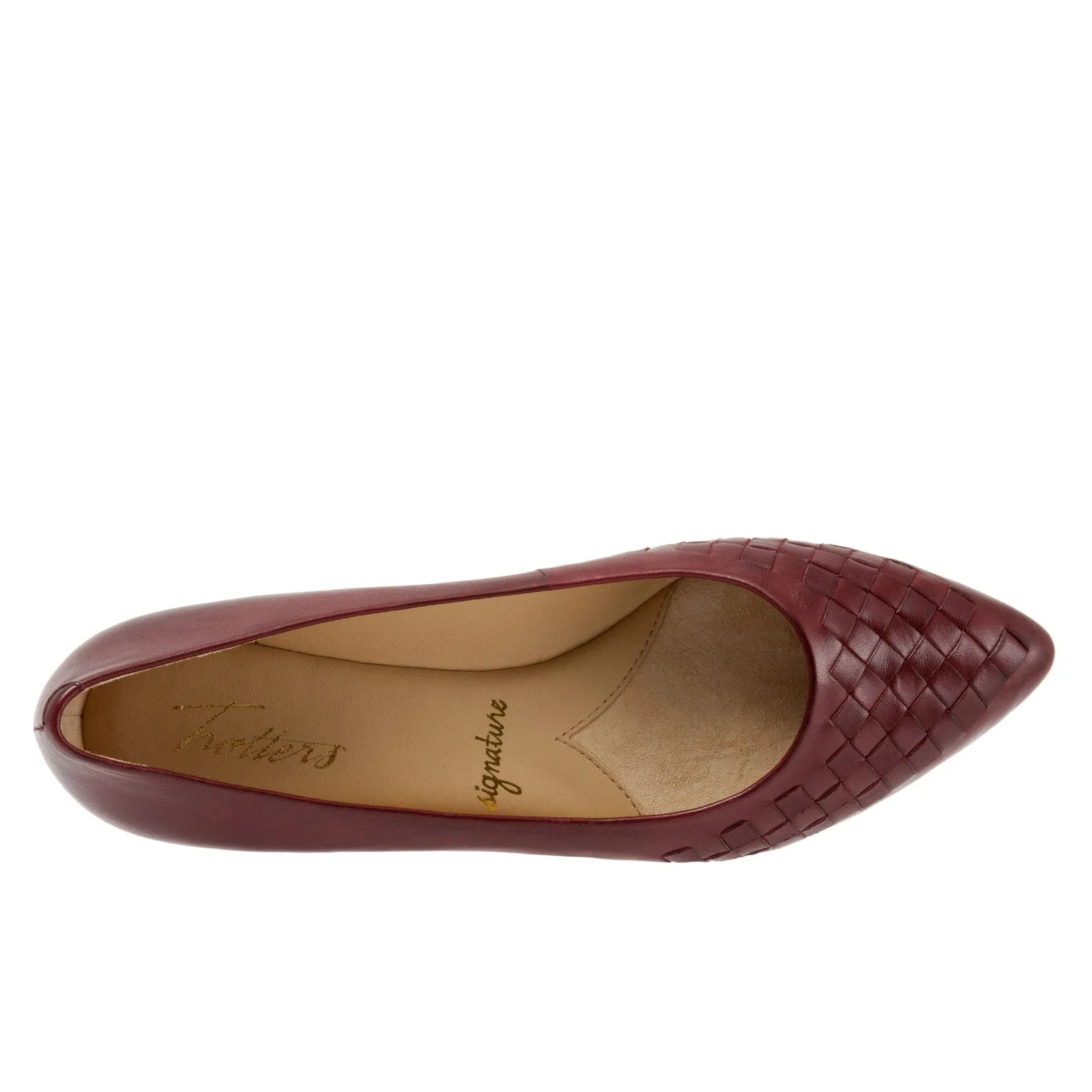 Trotters Estee Woven T1769-601 Womens Red Narrow Loafer Flats Shoes