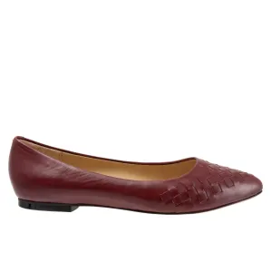 Trotters Estee Woven T1769-601 Womens Red Narrow Loafer Flats Shoes
