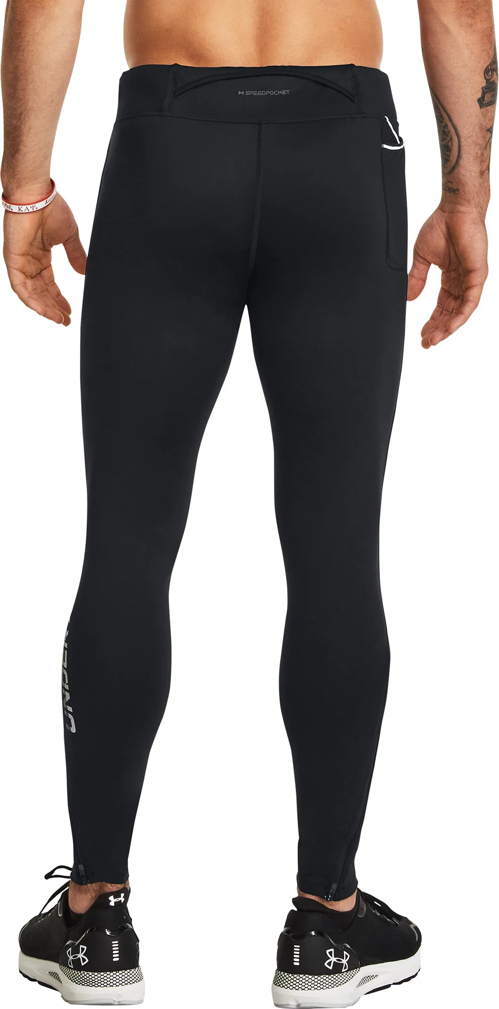 Under Armour Qualifier Elite Cold Mens Long Running Tights - Black