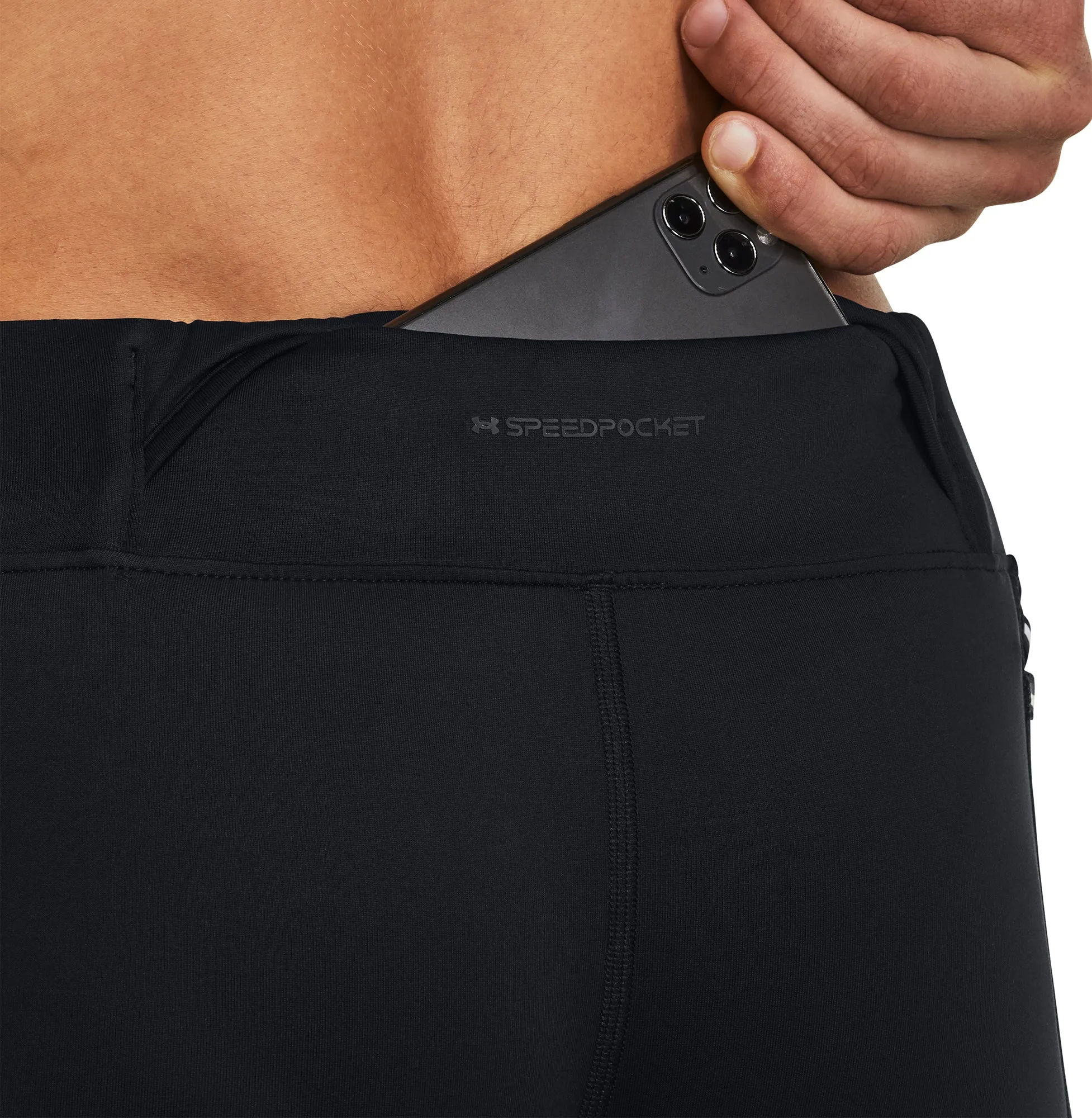 Under Armour Qualifier Elite Cold Mens Long Running Tights - Black