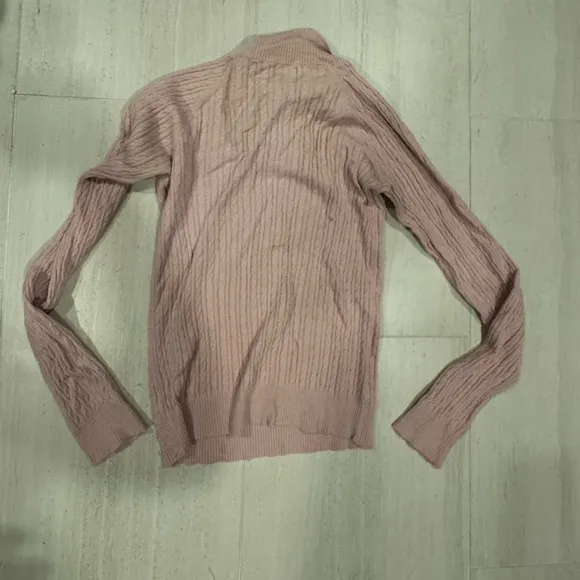 United Colors of Benetton Pink Cable Knit Turtleneck Sweater size Small