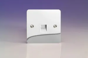 Varilight XFCTSW Ultraflat Polished Chrome 1-Gang Telephone Slave (Extension) Socket