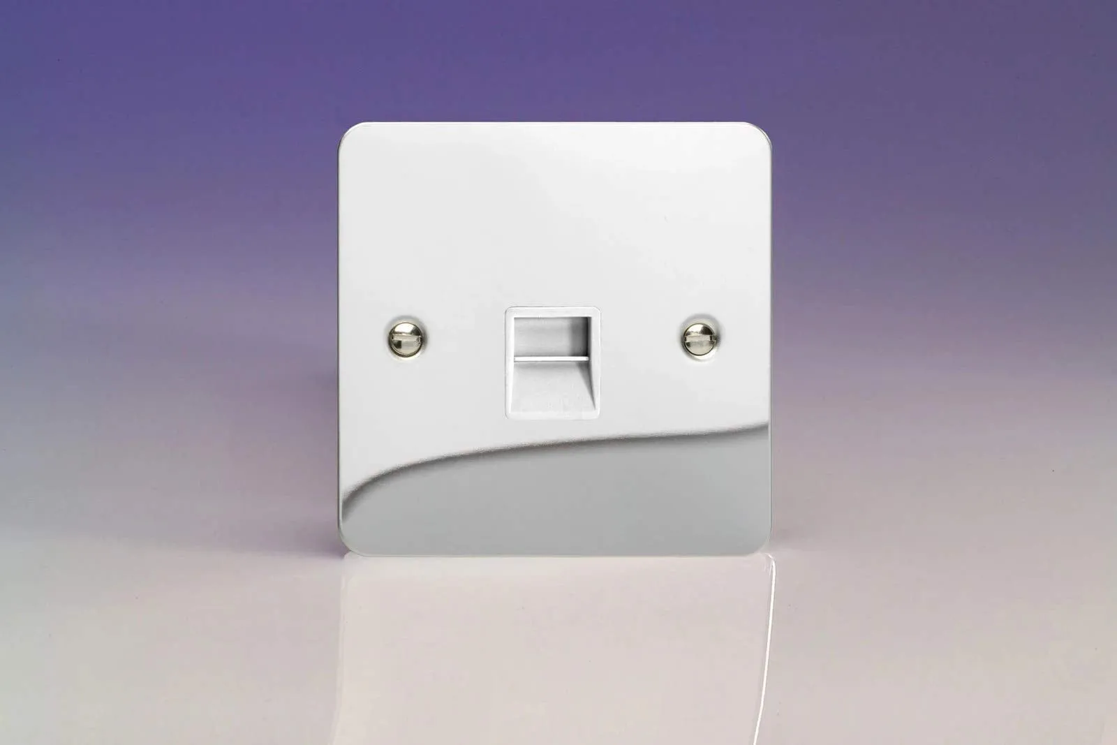 Varilight XFCTSW Ultraflat Polished Chrome 1-Gang Telephone Slave (Extension) Socket
