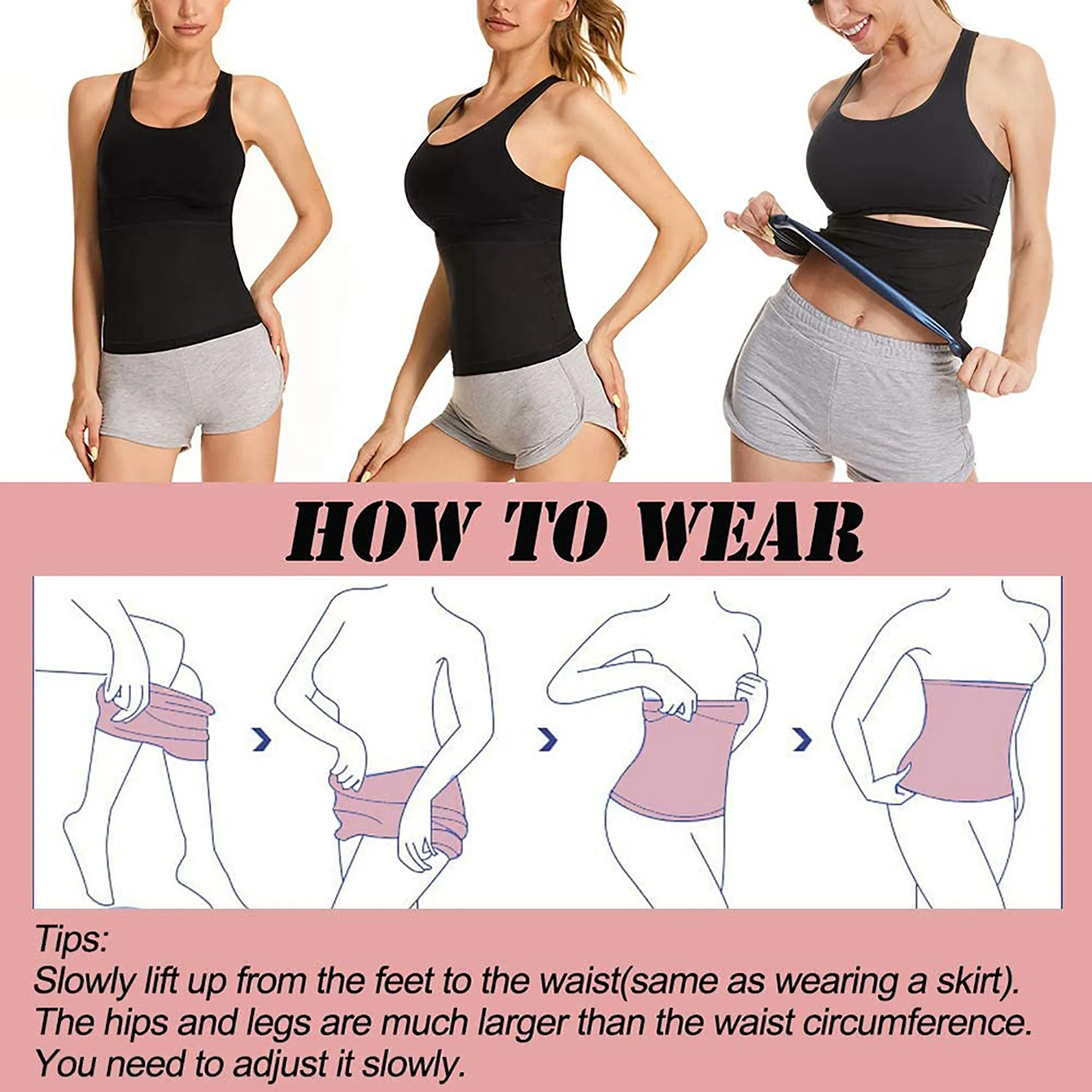 Waist Trainer for Women Sauna Slimming Belt Sweat Band Belly Fat Trimmer