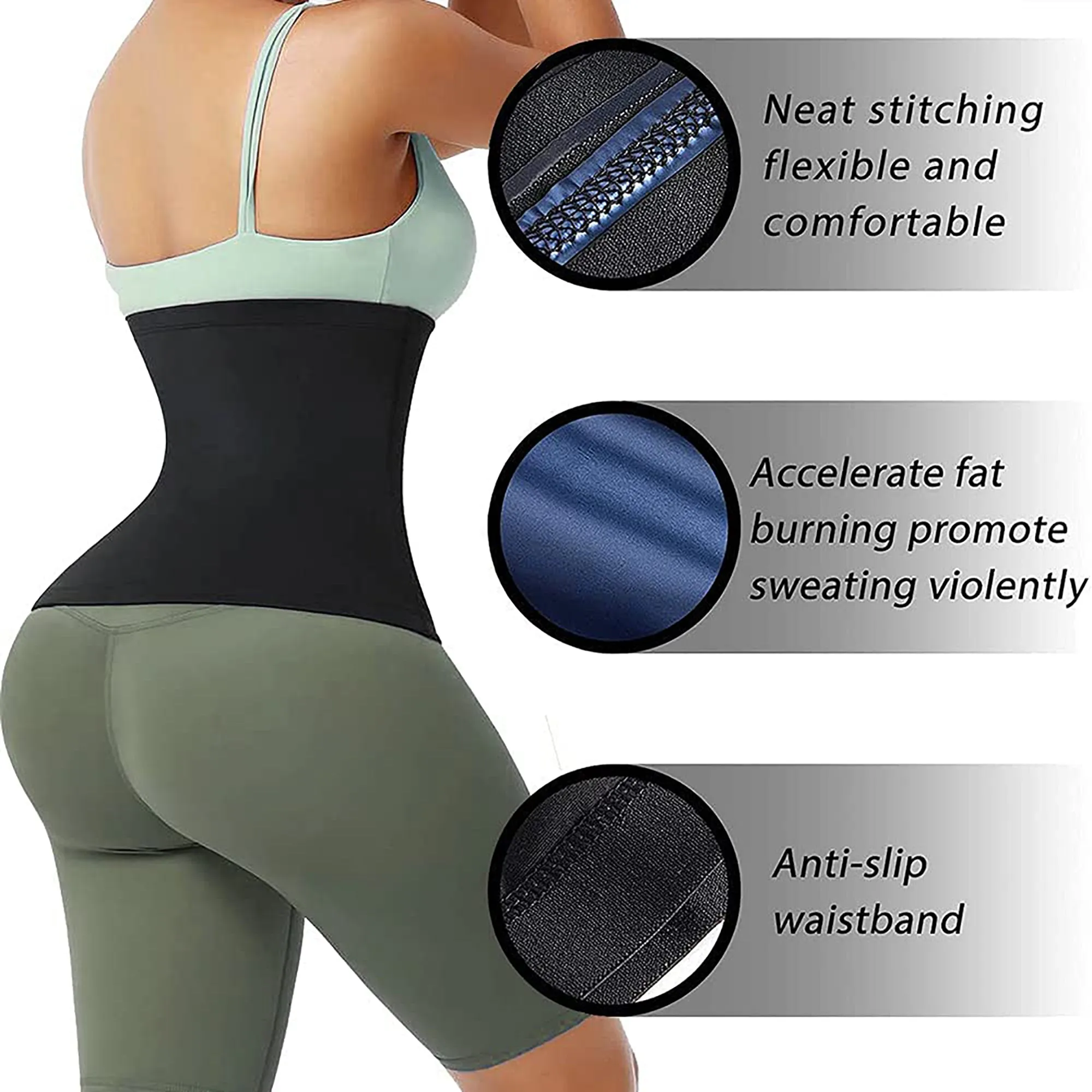 Waist Trainer for Women Sauna Slimming Belt Sweat Band Belly Fat Trimmer