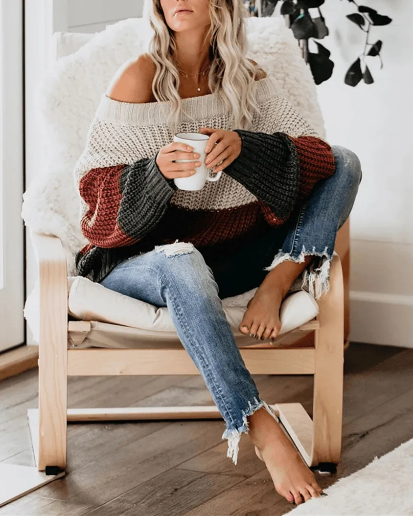 Warm You Up Colorblock Knit Sweater