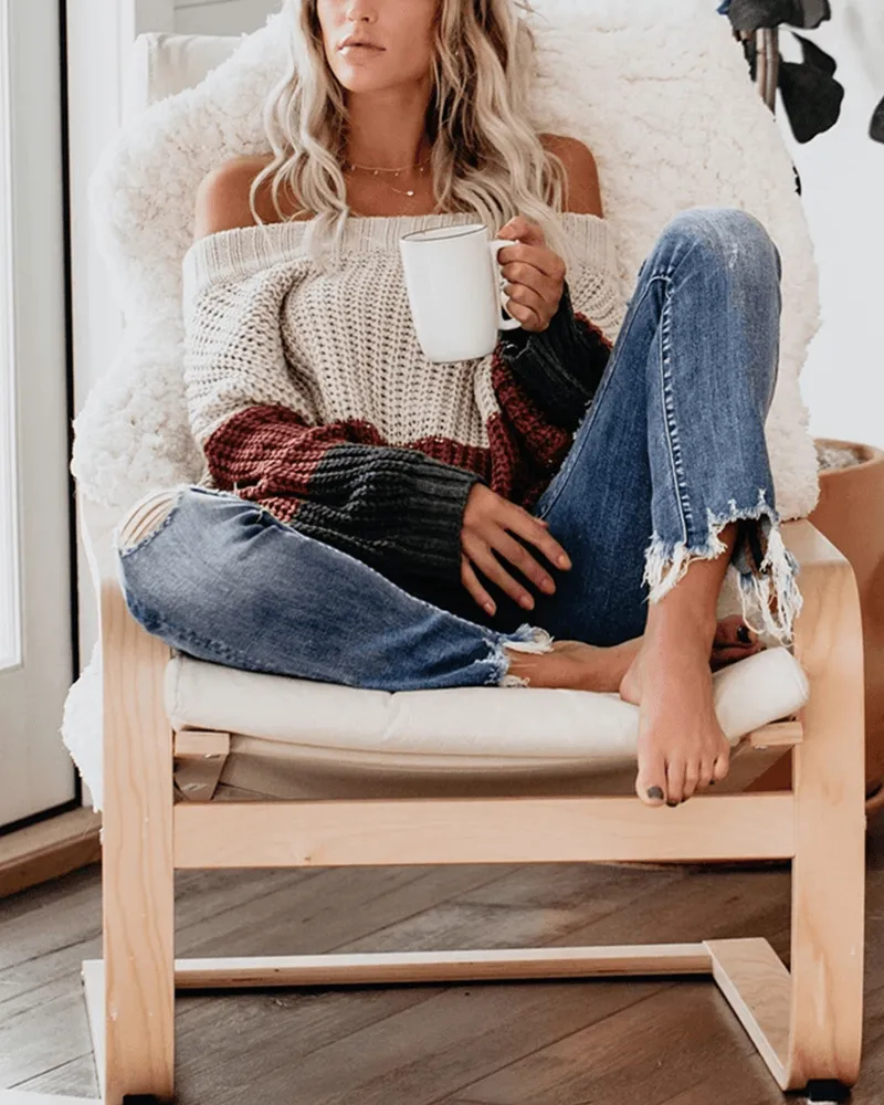 Warm You Up Colorblock Knit Sweater