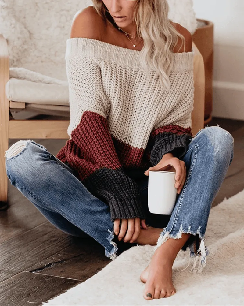 Warm You Up Colorblock Knit Sweater