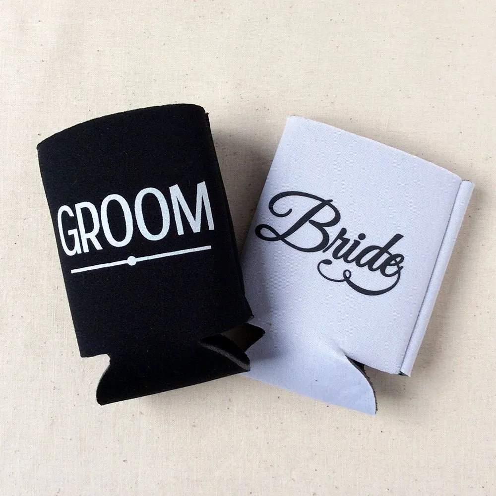 Wedding Can Cooler #160R - The Groom The Bride