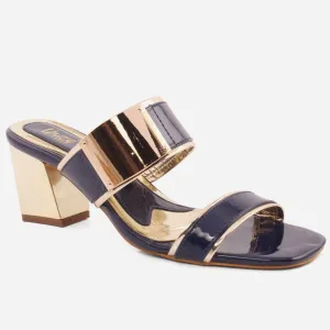 WOMEN "KEY" BLOCK HEEL STYLISH SLIPON SANDALS