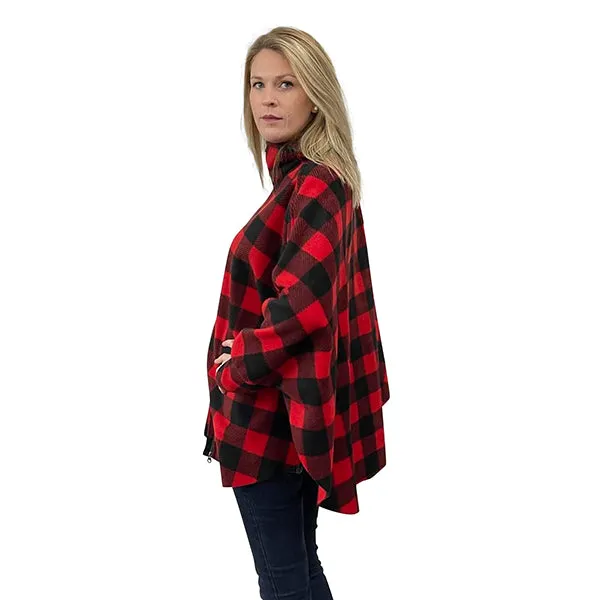 WOMEN'S FULL ZIP SWANCHO BUFFALO CHECK RED