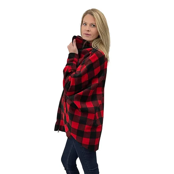 WOMEN'S FULL ZIP SWANCHO BUFFALO CHECK RED