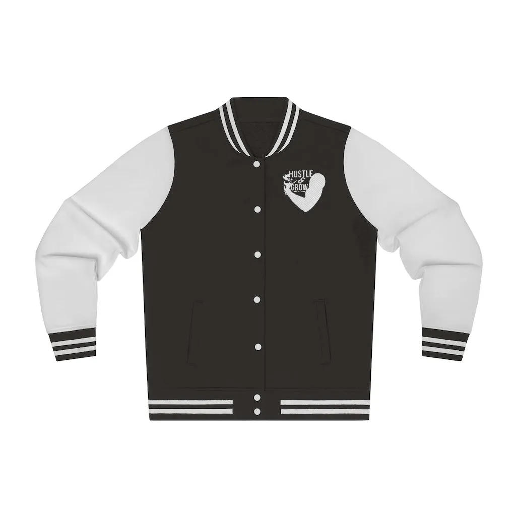 Women's Hustle & Grow Varsity Jacket (Black)