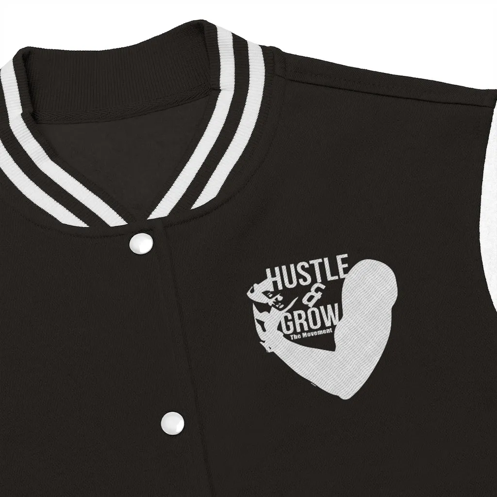 Women's Hustle & Grow Varsity Jacket (Black)